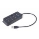 Концентратор USB 3.1 USB Gembird UHB-U3P1U2P3P-01, Black, 4 порта 1xUSB3.1 + 3xUSB2.0