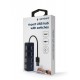 Концентратор USB 2.0 Gembird UHB-U2P4-05, Black, 4 порти, з вимикачами, пластик