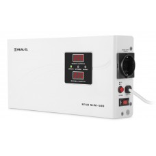 Стабілізатор REAL-EL STAB SLIM-500 White, релейний, 800Вт, вхід 220В+/-20%, вихід 220V +/- 10%