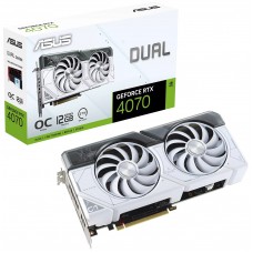 Відеокарта GeForce RTX 4070, Asus, DUAL OC (White Edition), 12Gb GDDR6X (DUAL-RTX4070-O12G-WHITE)