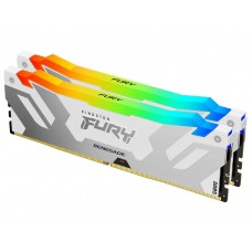 Пам'ять 32Gb x 2 (64Gb Kit) DDR5, 6000 MHz, Kingston Fury Renegade RGB, White/Silver (KF560C32RWAK2-64)