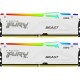 Пам'ять 32Gb x 2 (64Gb Kit) DDR5, 5600 MHz, Kingston Fury Beast RGB, White (KF556C36BWEAK2-64)