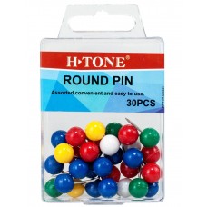 Кнопки H-Tone, 30 шт, кольорові, круглі (JJ40351)