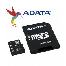Карта памяти microSDHC, 8Gb, Class4, A-Data, SD адаптер (AUSDH8GCL4-RA1)