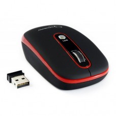 Мышь Gembird MUSW-103-R беспроводная, Black/Red USB