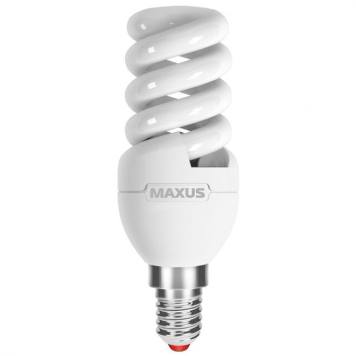 Лампа Maxus T2 Slim Full Spiral, 9W (45 Вт), цоколь E14, 4100K (яскраве світло), 1-ESL-218-1
