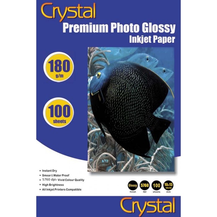 Фотопапір Crystal, глянсовий, A6 (10x15), 180 г/м², 100 арк (GL-R6-180-100)