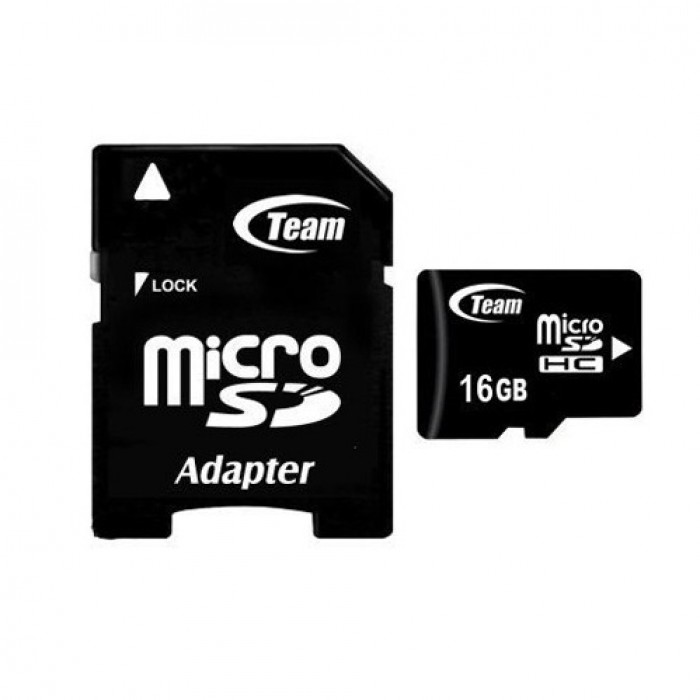 Карта пам'яті microSDHC, 16Gb, Class10, Team, SD адаптер (TUSDH16GCL1003)