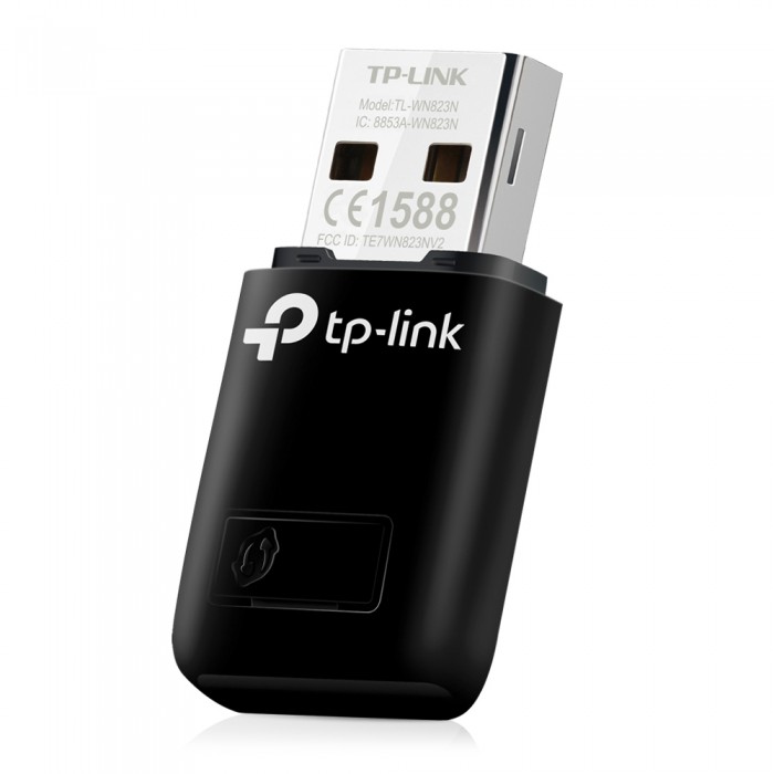 Мережевий адаптер USB TP-LINK TL-WN823N, Black, до 300 Мбіт/с, 802.11n, WPS, USB 2.0