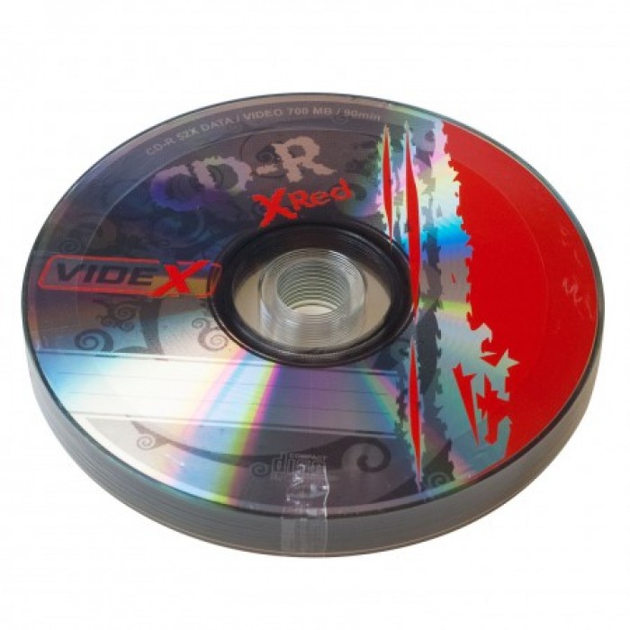 Диск CD-R 10 Videx X-Red, 700Mb, 52x, Bulk Box
