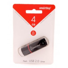 USB Flash Drive 4Gb Smartbuy Crown Black, SB4GBCRW-K