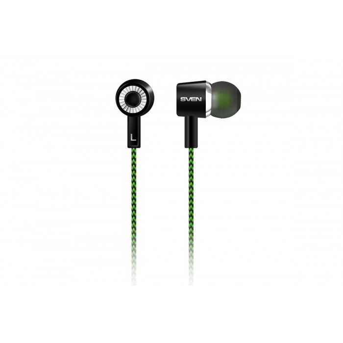 Навушники Sven E-107 Black-Green, Mini jack, вакуумні