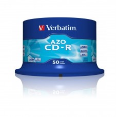 Диск CD-R 50 Verbatim, 700Mb, 52x, AZO Crystal, Cake Box (43343)