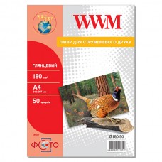 Фотобумага WWM, глянцевая, A4, 180 г/м², 50 л (G180.50)