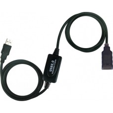 Кабель-удлинитель USB 20 м Viewcon Black, AM/AF, активный (VV043-20M)