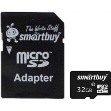 Карта пам'яті microSDHC, 32Gb, Class10, SmartBuy, SD адаптер (SB32GBSDCL10-01)
