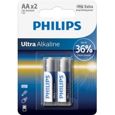 Батарейки AA, Philips, лужні, 2 шт, 1.5V, Blister (LR6E2B/10)