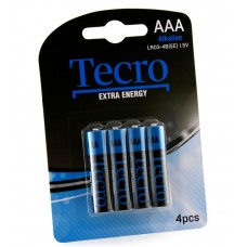 Батарейка AAA (LR03), щелочная, Tecro, 4 шт, 1.5V, Blister (LR03-4B(EE))