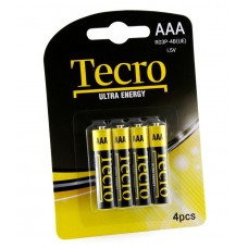 Батарейка AAA (R03), солевая, Tecro, 4 шт, 1.5V, Blister (R03P-4B(UE))