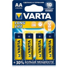 Батарейка AA (LR6), щелочная, Varta, 4 шт, 1.5V, Blister (4106)