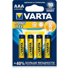 Батарейка AAA (LR03), лужна, Varta, 4 шт, 1.5V, Blister (4103)
