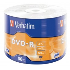 Диск DVD-R 50 Verbatim, 4.7Gb, 16x, Wrap (43788)