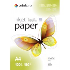Фотопапір PrintPro, матовий, A4, 190 г/м², 100 арк (PME190100A4)