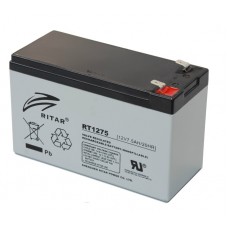 Батарея для ДБЖ 12В 7.5Ач AGM Ritar RT1275 / 12V 7.5Ah / 151х65х100 мм