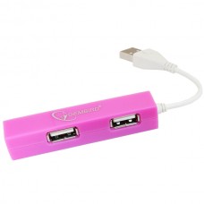 Концентратор USB 2.0 Gembird UH-008-RO USB 2.0 (4 USB ports) розовый цвет