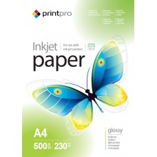 Фотопапір PrintPro, глянсовий, A4, 230 г/м², 500 арк (PGE230500A4)