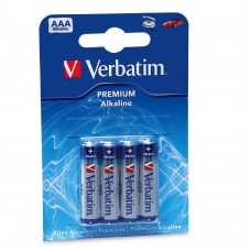 Батарейка AAA (LR03), лужна, Verbatim Premium, 4 шт, 1.5V, Blister (49920)