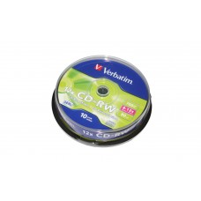 Диск CD-RW 10 Verbatim, 700Mb, 12x, Cake Box (43480)
