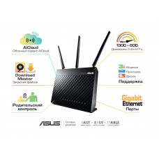 Модем-роутер ADSL Asus DSL-AC68U, Black