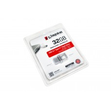 USB 3.0/3.1 Flash Drive 32Gb Kingston DT microDuo 3C + Type-C flash / 32/6Mbps Silver / DTDUO3C/32GB