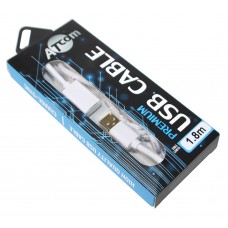 Кабель-подовжувач USB 2.0 (AM) - USB 2.0 (AF), White, 1.8 м, Atcom, позолочені контакти (13425)
