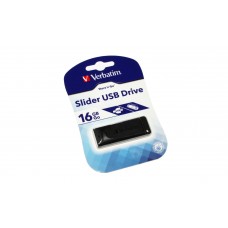 USB Flash Drive 16Gb Verbatim Slider, Black (98696)