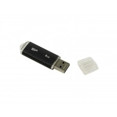 USB Flash Drive 8Gb Silicon Power Ultima U02 Black / 26/5Mbps / SP008GBUF2U02V1K