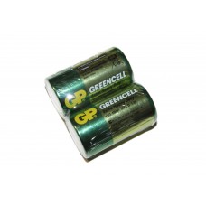 Батарейка D (R20), солевая, GP Greencell, 2 шт, 1.5V, Shrink (GP13GEB-2S2)