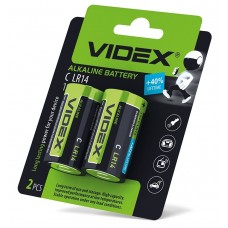Батарейка C (LR14), щелочная, Videx, 2 шт, 1.5V, Blister
