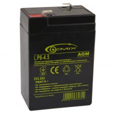 Батарея для ДБЖ 6В 4.5Ач Gemix / LP6-4.5 /  ШxДxВ 70x46x100