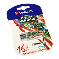 USB Flash Drive 16Gb Verbatim Store'N'Go Mini Tattoo Dragon / 49888