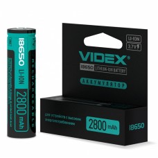 Аккумулятор 18650, 2800 mAh, Videx, 1 шт, Li-ion, с защитой, блистер