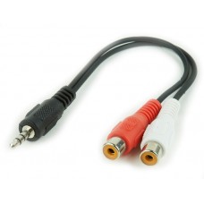 Кабель Audio DC3.5>2RCA mini-jack (M)> 2 тюльпана (F) Cablexpert 0.2 m (CCA-406)