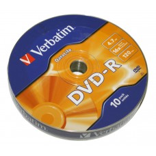 Диск DVD-R 10 Verbatim, 4.7Gb, 16x, Data Life, Wrap (43839)