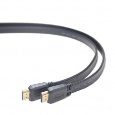 Кабель HDMI - HDMI 3 м Cablexpert Black, V1.4, позолочені конектори, плоский (CC-HDMI4F-10)