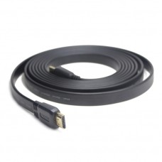 Кабель HDMI - HDMI 1 м Cablexpert Black, V1.4, позолочені конектори, плоский (CC-HDMI4F-1M)