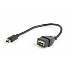Кабель USB - mini USB 0.15 м Cablexpert Black, OTG удлинитель (A-OTG-AFBM-002)