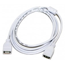 Кабель USB 2.0 - 1.8м AF/AF Atcom ферит фільтр білий