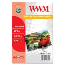 Фотопапір WWM, глянсовий, A6 (10х15), 260 г/м², 100 арк (G260N.F100/C)