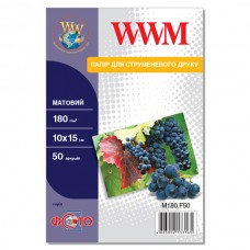 Фотобумага WWM, матовая, A6 (10х15), 180 г/м², 50 л (M180.F50)